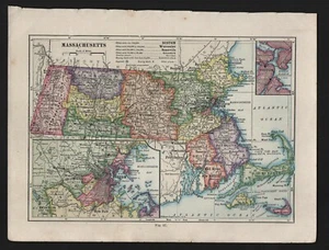 Massachuaetts Map 1910 - Picture 1 of 1