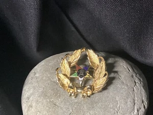 Broche estrella oriental corona de laurel masónica vintage - Imagen 1 de 7