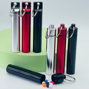 6pcs Metal Toothpick Earpick Waterproof Capsule Pill Case Medicine Box Storage - Picture 1 of 22