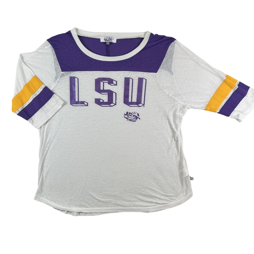 LSU Tigers Shirt Womens 2XL Touch by Alyssa Milano Purple Gold NCAA Football Tee - Image 1 of 4