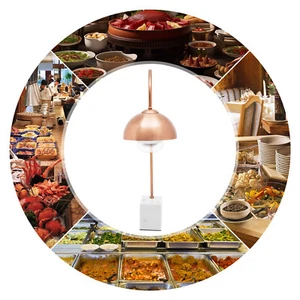 Lámpara de Calor de Alimentos de Acero Inoxidable 250W con Base de Mármol, Mantener Caliente 122°F Oro Rosa - Imagen 1 de 16