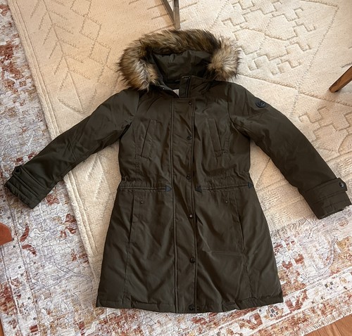 Cappotto tampone parka vita Michael Kors verde oliva XS