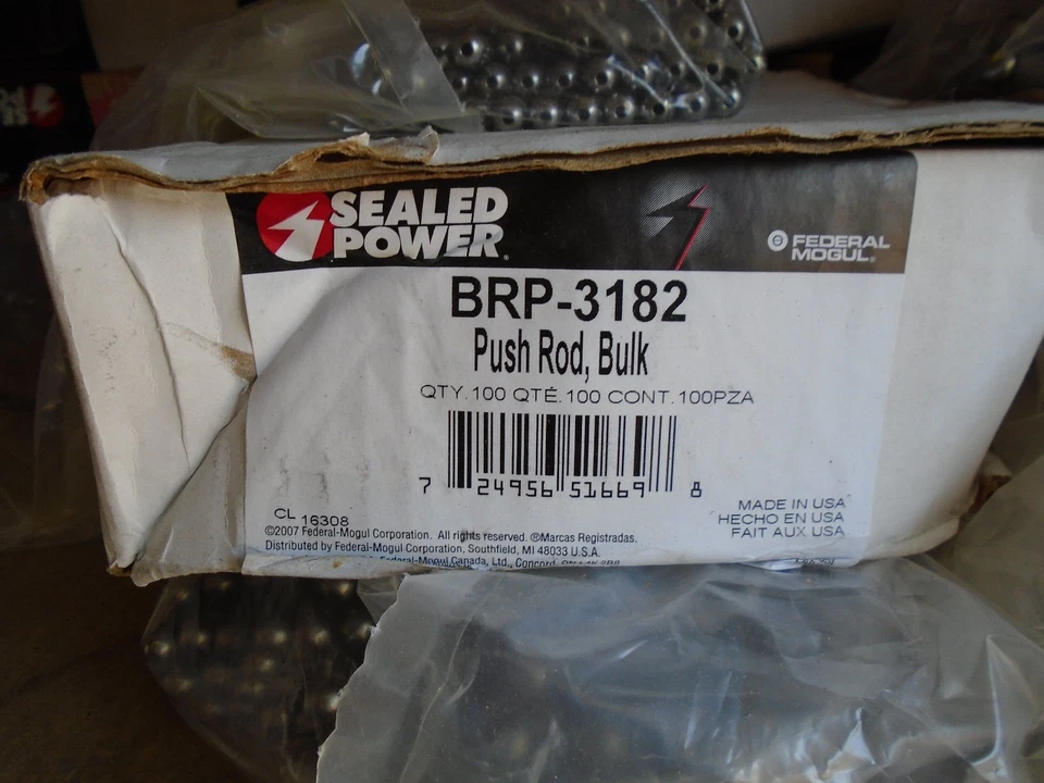  Varillas de empuje 5/16" diámetro 1965-1990 Chevy bb 396 402 427 454 potencia sellada 100 ea Foto 1 de 1
