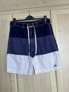 Trespass Blue & White Casual Summer Holiday Beach Shorts - Mens Size Medium M - Picture 1 of 6
