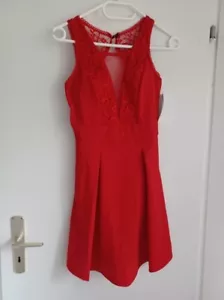 Damen Minikleid Abendkleid V- Neck Partykleid Ballkleid Rot Rückenfrei Neu - Bild 1 von 2
