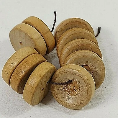 Madera Natural 2 Agujeros Botones (10) 15 mm 5/8" Costura Abrigo Suéter Artesanía Almohadas Foto 1 de 4