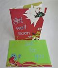 Get Well Soon Card. Bold Floral Print. Red/White. Handmade Originals.15 X 22Cm
