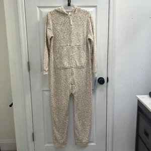 NWT Cat & Jack Girls Union Suit Pajamas XL 14 Off White One Piece Sleepwear - Picture 1 of 20