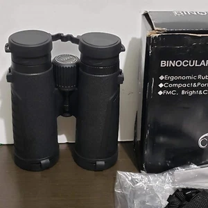 New Wildvis 12x42 Optical Glass Black Compact Binoculars 6,5"H for Adults & Kids - Picture 1 of 16