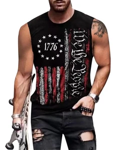 4th of July Shirts Mens Muscle Tank Top 1776 Sleeveless Graphic Gym Workout U... - Picture 1 of 5