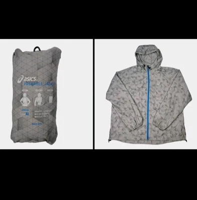 Chaqueta con Capucha Para Hombre Asics Empacable Talla XL Gris Cremallera Completa Ligera Foto 1 de 4