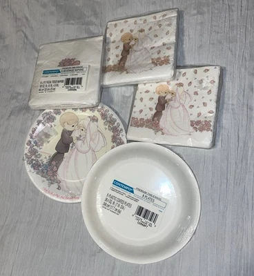 Vtg 1999 Love Forever True 16 Plates 48 Napkins Precious Moments Paper Sealed - Image 1 of 4
