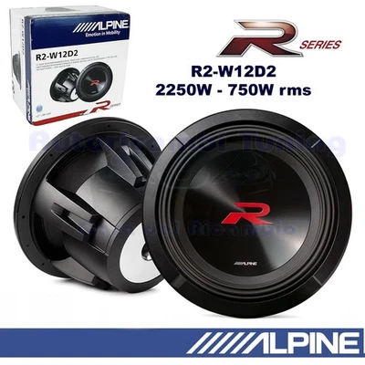 Subwoofer ALPINE R2-W12D2 12" 30Cm 2250W 750Wrms Double Bobine 2+2 Ohm - Photo 1/4