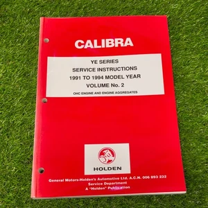 Holden Calibra YE Series Service Instructions 1991 to 1994 Model Year Volume No2 - Picture 1 of 5