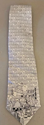 Corbata The Beatles All You Need Is Love blanca y negra pura seda Foto 1 de 4