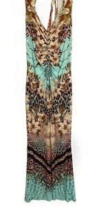 VENUS Elegant Floral/Animal Print Multicolor Form Fitting Halter Sundress Wm’s L - Picture 1 of 12