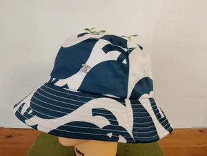 Chanel Algodón CC Sombrero Cubo Blanco Azul Talla Única - Imagen 1 de 12