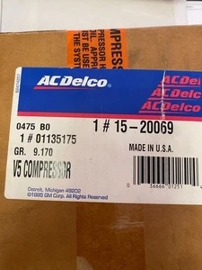 ACDELCO AC Compressor w/ A/C Clutch 15-20069 fit Beretta Corsica 1992-93 3.1L v6 - Bild 1 von 12