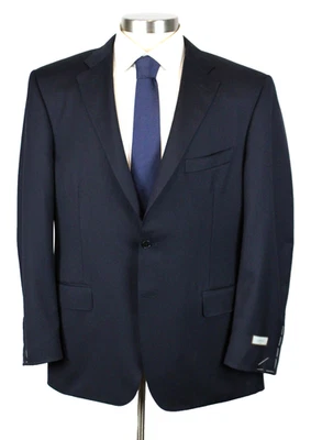 CANALI Suit 46 R (56 EU) Mens Solid Navy Wool 2 Piece Two Button New - Image 1 of 4