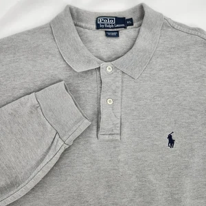 Polo Ralph Lauren Mens Long Sleeve Polo Shirt Size XL Light Gray Classic Preppy - Picture 1 of 10