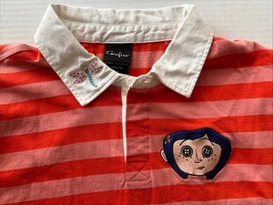 Camisa Coraline Jones Naranja Rayas Bordada Manga Larga Talla XL Gaiman - Imagen 1 de 9