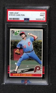 Hoja Steve Carlton 1985 # 113 PSA 9 como nueva Hof Phillies Low Pop etiqueta nueva - Imagen 1 de 2