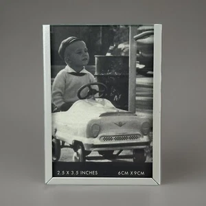 VINTAGE 2.5x3.5” MILANO SERIES FRAME MID CENTURY MODERN SILVER METAL STANDING - Picture 1 of 8