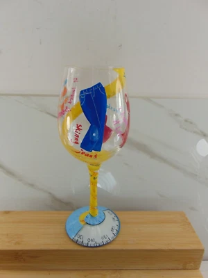 Lolita Dining Barware, "Kind Of On A Diet" Hand Painted Champagne Wine Glass - Image 1 of 4