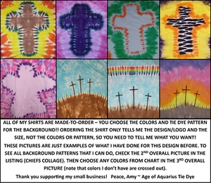 KIDS Handmade Tie Dye shirt CHRISTIAN - ANGEL or CROSS / 3 CROSSES - Picture 1 of 33