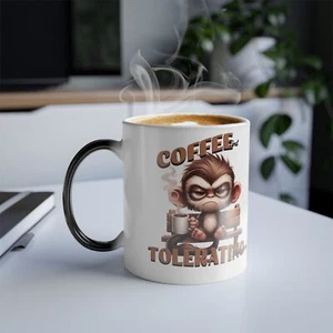 Taza que cambia de color - Linda taza de café mono, divertido regalo para los amantes del café, calor - Imagen 1 de 9