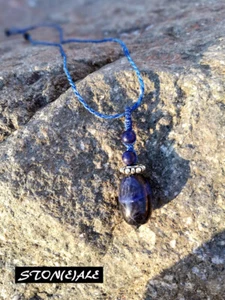 Collana con ciondolo con sodalite e argento tibetano - Foto 1 di 3