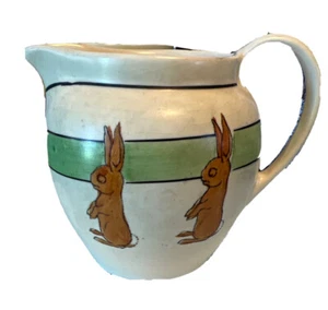ART DECO ROSEVILLE POTTERY JUVENILE CREAMWARE RABBITS CREAMER 4" - 1930's - Picture 1 of 7