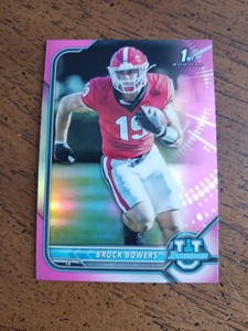 2021-22 Bowman U #83 Georgia Bulldogs BROCK BOWERS 1st Bowman Pink Refractor