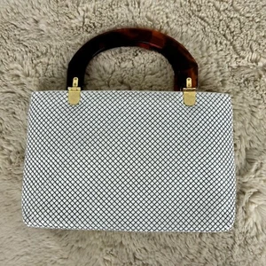 Vintage Handbag Bags by Marlo White Chainmail Mesh Bag With Lucite Handles - Picture 1 of 9