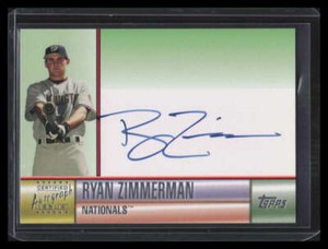 2006 Topps Autographs Green RZ Ryan Zimmerman Rookie Auto