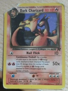 Pokémon Card Dark Charizard Team Rocket Rara - Imagen 1 de 1