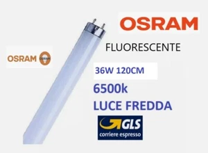 NEON T8 G13 fluorescente OSRAM 36W 120CM LUCE BIANCA 6500K 3150LM - Foto 1 di 1