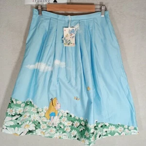 Cath Kidston Skirt Blue Womens Disney X Alice In Wonderland/Daisies 10-12 New - Picture 1 of 12