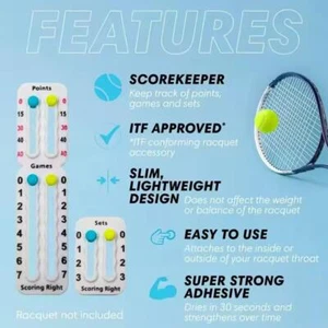 Adhesive Scoreboard Scorekeeper Professional Tennis Padel Tennis Score-Racket☮ - Picture 1 of 10