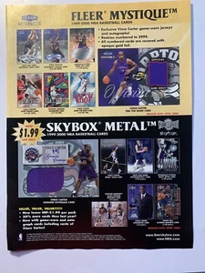 Fleer Mystique 1999-2000 NBA Basketball Cards Promo Ad Vince Carter Print AD NM - Bild 1 von 1