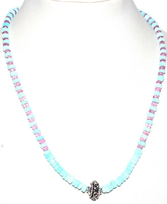 Topacio-Opal Piedras Preciosas 925 Plata Fina 4-5mm Cuentas Corte Redondo 16" Collar HN Foto 1 de 4