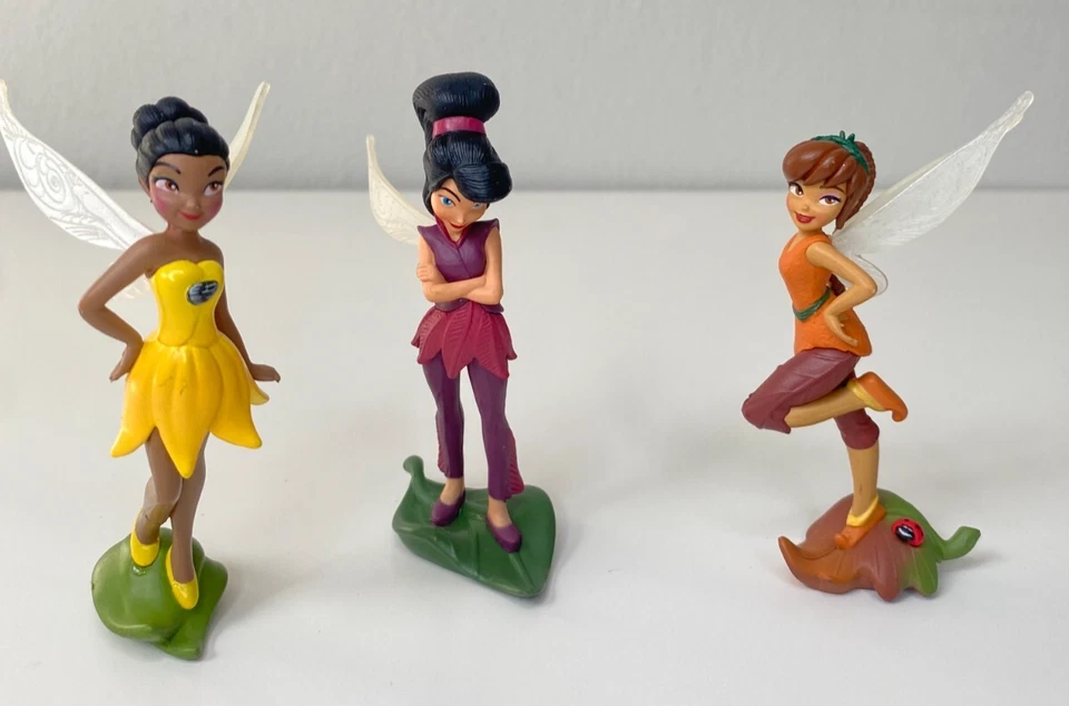 Lote de 3 Figuras PVC Tinkerbell Fairy Friends Iridessa Fawn Vidia 4" Foto 1 de 3