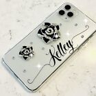 New Personalised Mobile Phone Case Name Diamante Bling Cover iPhone Samsung Gift