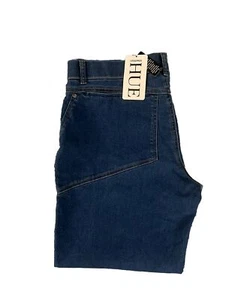 HUE Leggings Denim Cropped Straight Leg/ Stonewash. Size Large - Picture 1 of 5