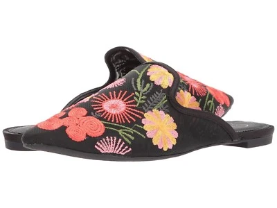 Women's Jessica Simpson Zander Floral Embroidered Mules, Multiple Sizes Black  - Image 1 of 4