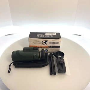 80x100 HD Green Monocular for Adults High Powered with Smartphone Adapter & Trip - Picture 1 of 24