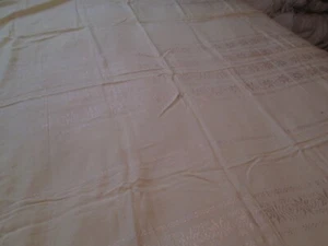  Yellow Rayon Luncheon Cloth Tablecloth Cover 46" x 48" Woven Pattern - Picture 1 of 7