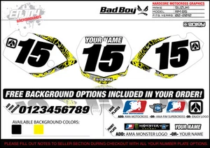 Fondos de matrícula personalizados Team Bad Boy RM 85 2002 - 2020 - Añade tu número - Imagen 1 de 1