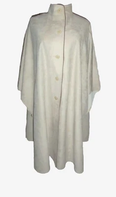 VTG Women's Alorna Royal Swade Cape Poncho Soft Beige Brown Piping Fall SZ 18 - Image 1 of 4