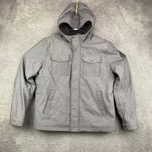 Levi Strauss & Co. Mens Hooded Faux Fur Lined Jacket Coat - Gray - Size L - Picture 1 of 8